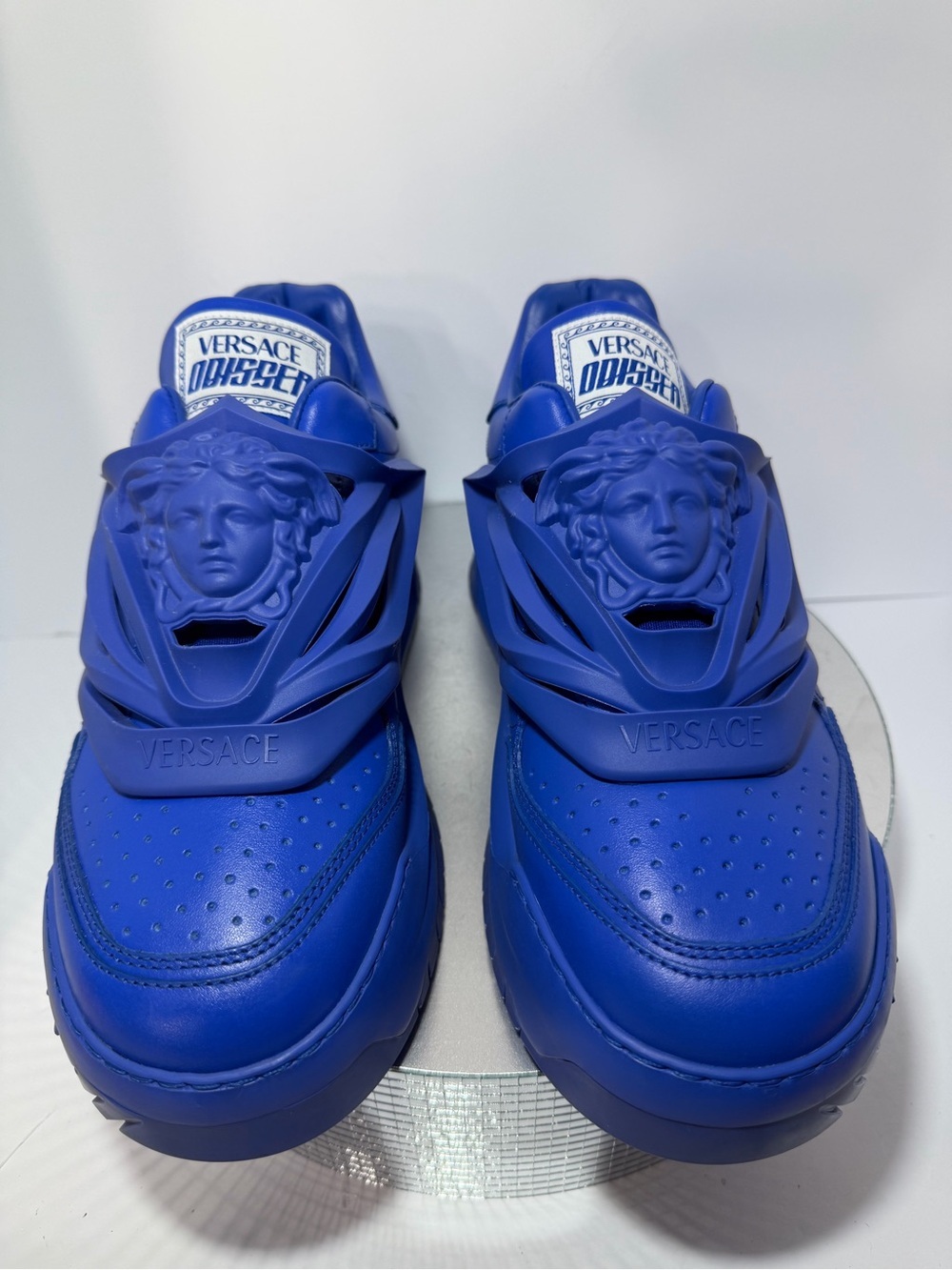 Versace mens Royal Blue Medusa Strap Sneakers size 41/8 new w / out tags box